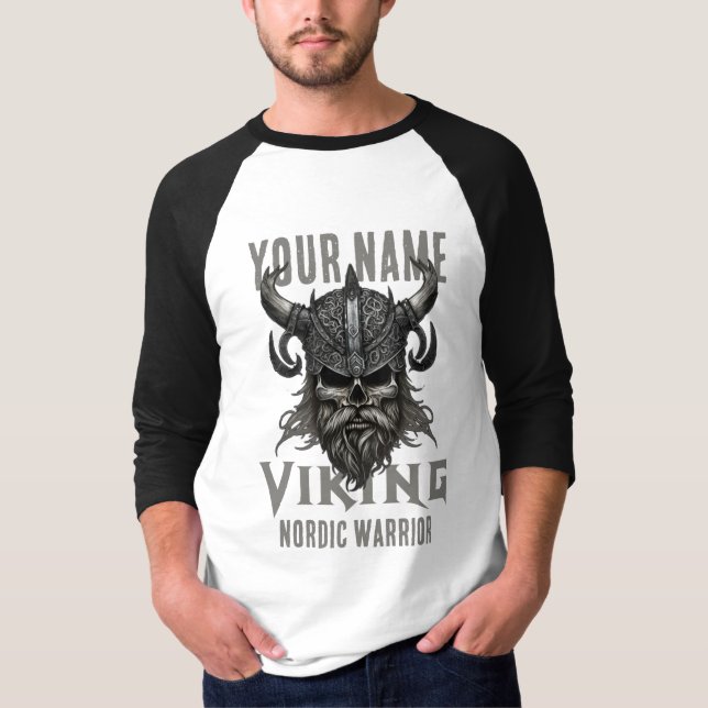Personlig NAMN Viking Warrior Heritage T-Shirt (Framsida)