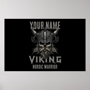 Personlig NAMN Viking Warrior Heritage T-Shirt Poster