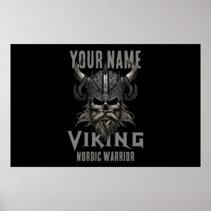Personlig NAMN Viking Warrior Heritage T-Shirt Poster