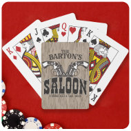 Personlig NAMN Vilda western Gun Revolver Saloon Casinokort