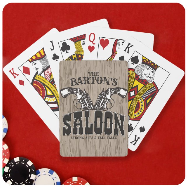 Personlig NAMN Vilda western Gun Revolver Saloon Casinokort (Skapare uppladdad)