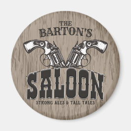 Personlig NAMN Vilda western Gun Revolver Saloon Magnet