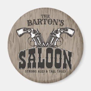 Personlig NAMN Vilda western Gun Revolver Saloon Magnet