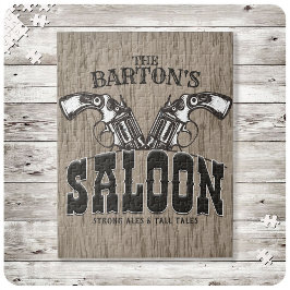 Personlig NAMN Vilda western Gun Revolver Saloon Pussel