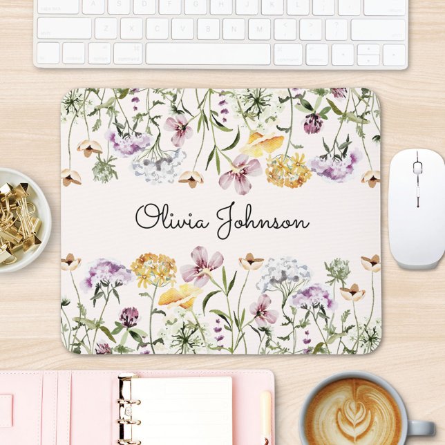 Personlig Namn Vildblomsterträdgård Musmatta (In situ office desk)
