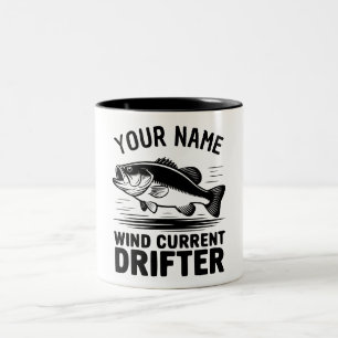 Personlig Namn Vind Ström Drifter Bas Fisk Två-Tonad Mugg
