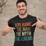 Personlig Namn Vintagen Man Myth Legend T Shirt<br><div class="desc">Personlig Namn Vintage mannen Myth Legend. Ta bort den här snygga,  anpassade ordalydelsen,  i vintage tema med Retur färg nu,  och gör den till en perfekt för din familjemedlem,  vän eller medarbetare,  till bära om Helgdagar eller andra dagliga aktiviteter.</div>