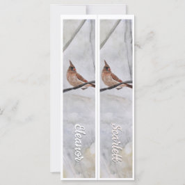 Personlig Namn vinterkardinal 2 Bokmärken