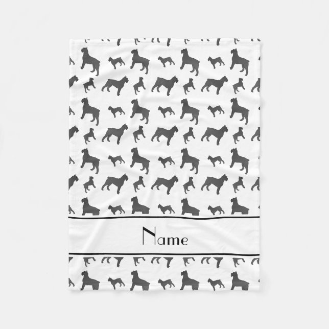 Personlig namn vit Giant Schnauzer hundar Fleecefilt (Framsidan)