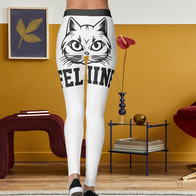 Personlig Namn Vit Grått Rand Cute Cat Pet Leggings (Skapare uppladdad)