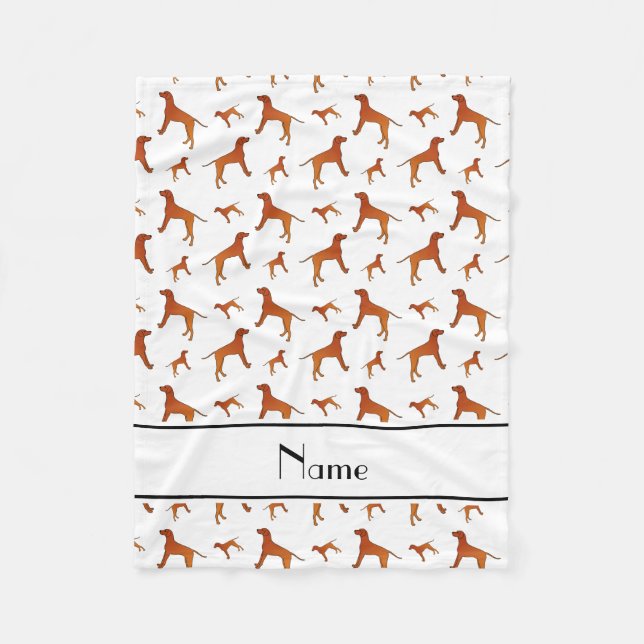 Personlig namn vit Rhodesian ridgeback hundar Fleecefilt (Framsidan)