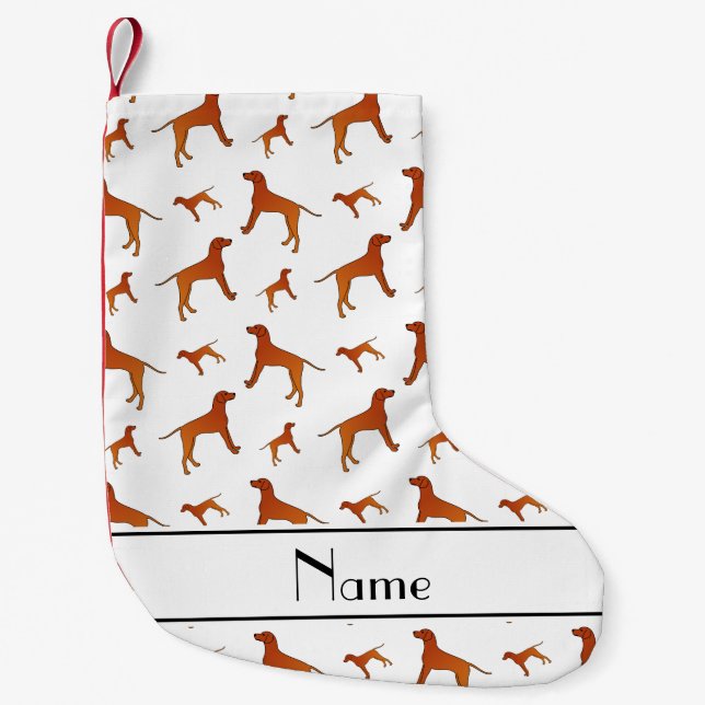 Personlig namn vit Rhodesian ridgeback hundar Liten Julstrumpa (Framsidan)