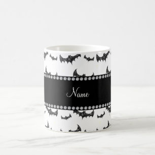Personlig namn vita fladdermöss glitter kaffemugg