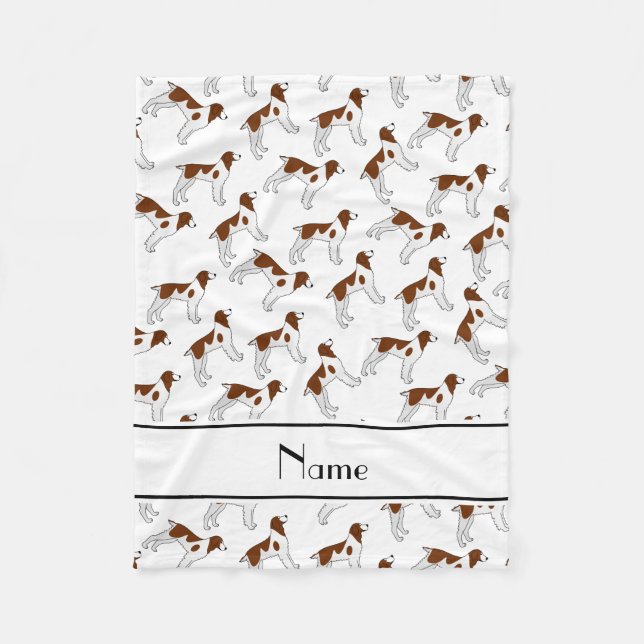 Personlig namn vita sprödspaniel hundar fleecefilt (Framsidan)