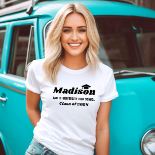 Personlig Namn Vitklass 2023 Studenten T Shirt