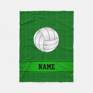 Personlig namn volleyball grönt pläterad fleecefilt