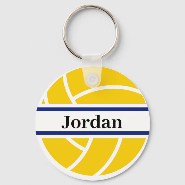 Personlig Namn Volleyball Nyckelring (Framsida)