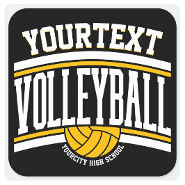 Personlig NAMN Volleyball Player School Team Fyrkantigt Klistermärke