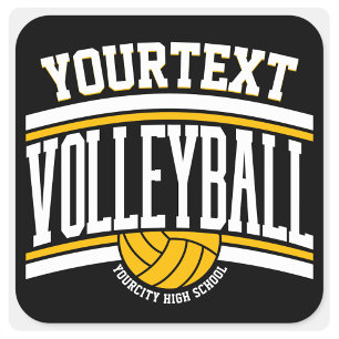 Personlig NAMN Volleyball Player School Team Fyrkantigt Klistermärke