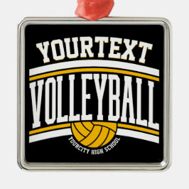 Personlig NAMN Volleyball Player School Team Julgransprydnad Metall