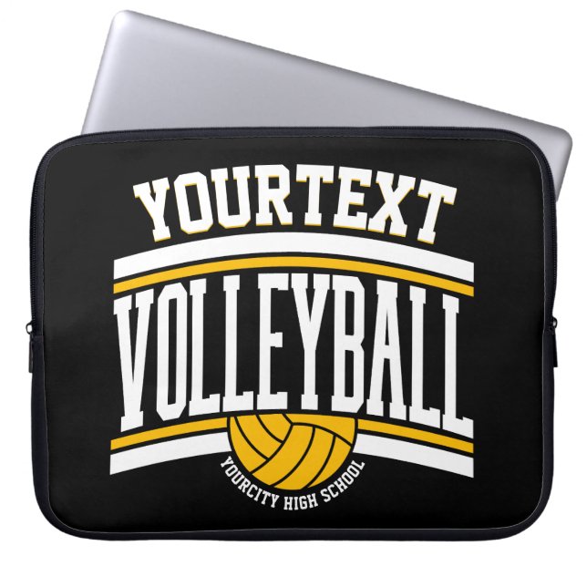 Personlig NAMN Volleyball Player School Team Laptop Fodral (Framsidan)
