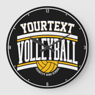 Personlig NAMN Volleyball Player School Team Stor Klocka