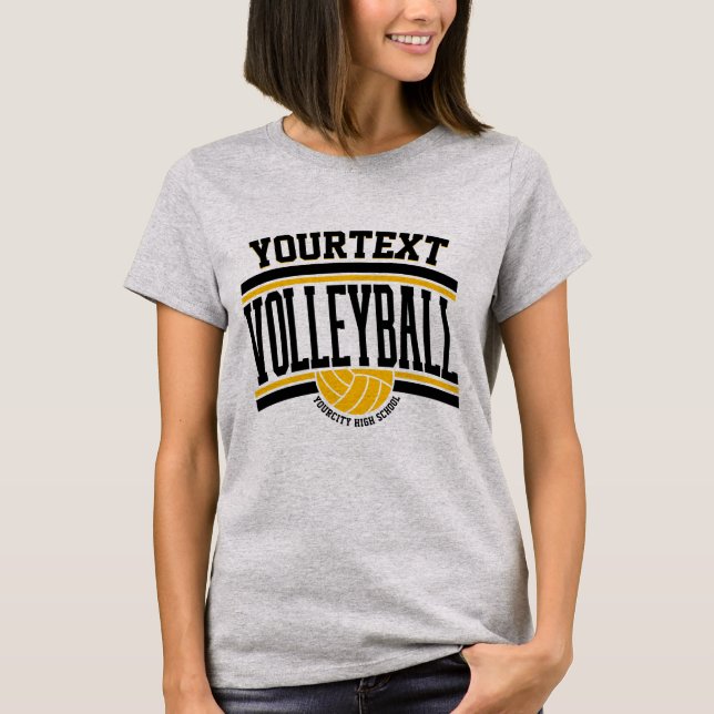 Personlig NAMN Volleyball Player School Team T Shirt (Framsida)