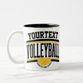 Personlig NAMN Volleyball Player School Team Två-Tonad Mugg