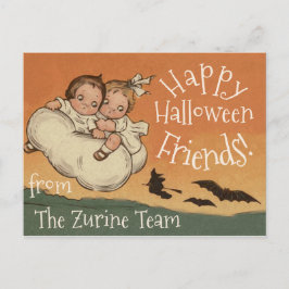 Personlig Namn vykort Vintage Cute Halloween