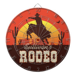 Personlig NAMN Western Cowboy Bull Rider Rodeo Darttavla