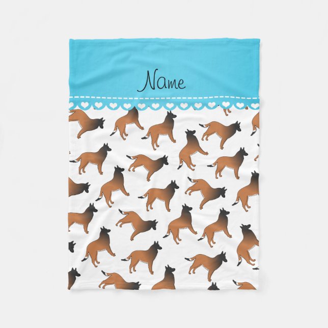 Personlig namn white belgian tervuren hundar fleecefilt (Framsidan)