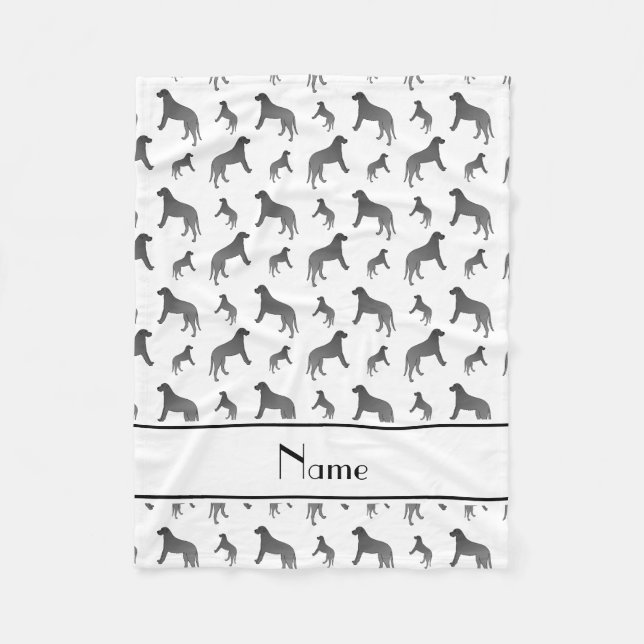 Personlig namn white Irish wolfhound hundar Fleecefilt (Framsidan)