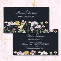 Personlig Namn Wildblomma Garden Affärskort