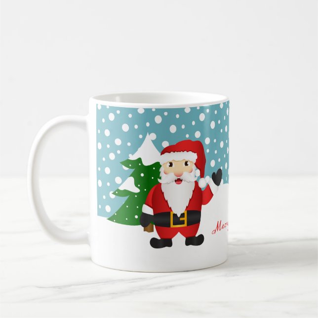 Personlig Namn Winter Jultomten jul Kaffemugg (Vänster)