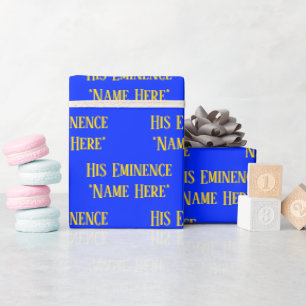 Personlig Namn Wish Elegant Royal Blue Gult Presentpapper