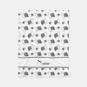 Personlig namn Wit Old English Sheepdog hundar Fleecefilt