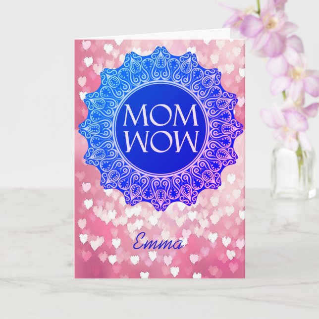 Personlig Namn WOW Aesthetic Greeting Card Kort (Orkide)