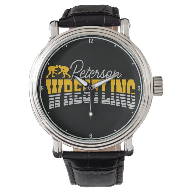 Personlig NAMN Wrestling School Team Wrestler Armbandsur (Framsida)