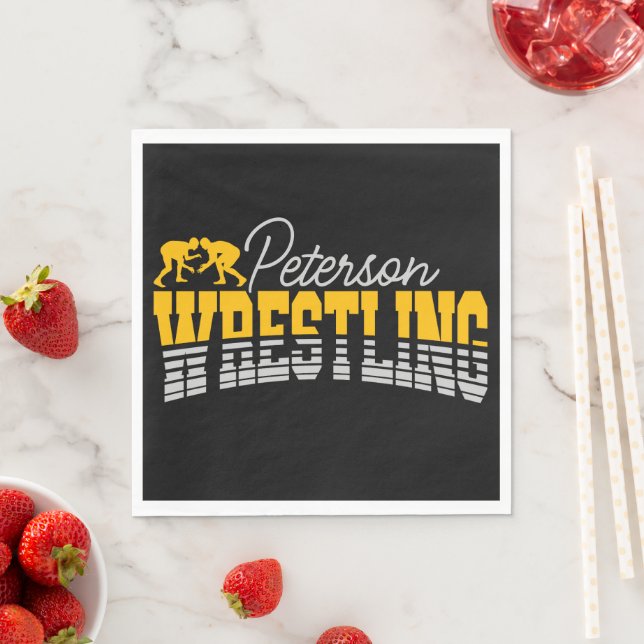 Personlig NAMN Wrestling School Team Wrestler Pappersservett (Insitu)