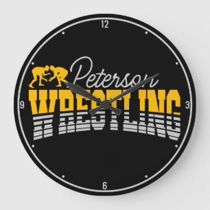 Personlig NAMN Wrestling School Team Wrestler Stor Klocka
