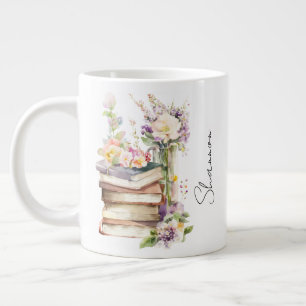 Personlig namnbok älskare blommor jumbo mugg
