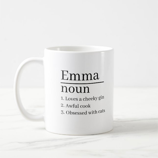 Personlig namndefinition  Mugg Lasergraverad G (Vänster)