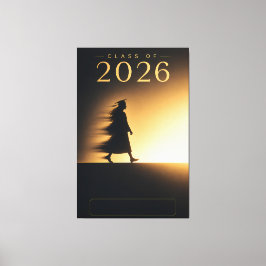 Personlig namnduk för klass 2026 konstverk canvastryck