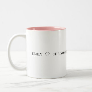 Personlig namnet tvåtons mugg – Minimal Valentine