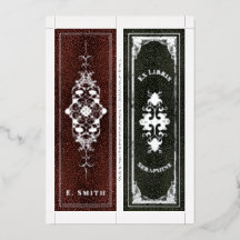 Personlig namnfolie 2 bokmärken per kort