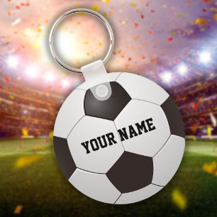 Personlig namnfotbollsgavgång Nyckelring