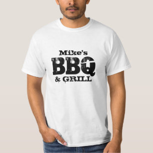 Personlig namngiven BBQ t-shirt för män utomhus
