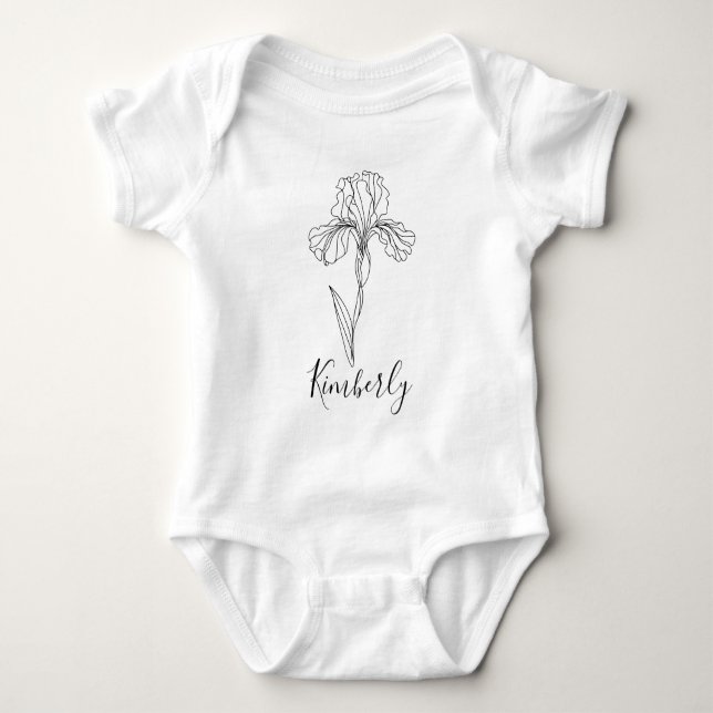 Personlig namngiven februari iris födelsedagsblomm t shirt (Framsida)