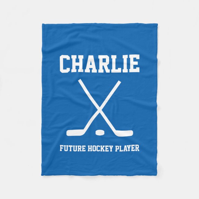 Personlig namngiven filt i fleece för hockeyspelar (Framsidan)