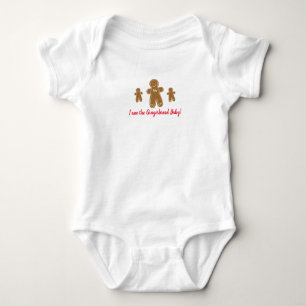Personlig namngiven pepparkaksgubbe baby jul t shirt